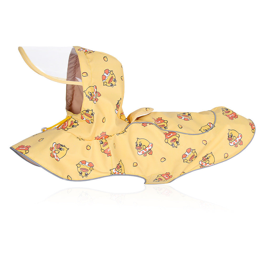 Waterproof Reflective Cape Raincoat Transparent PU Dog