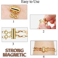 Necklace Layering Clasps Magnetic Slide Lock Clasp Necklace Connector Multi Strands Slide Tube Clasps