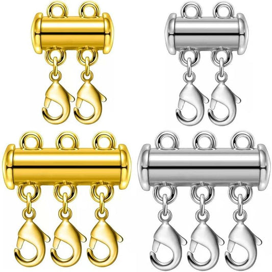 Necklace Layering Clasps Magnetic Slide Lock Clasp Necklace Connector Multi Strands Slide Tube Clasps