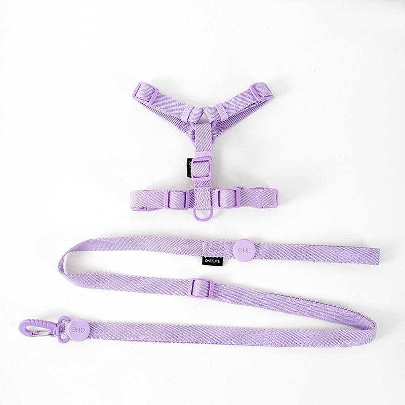 Korean Version Of Cat And Dog Pet Macaron H-type Collar Chest Back Lead Rope
