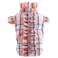 Summer Thin Pet Clothes Cat Clothes Wood Ear Check Shirt