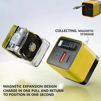 3 in 1 Gan Charger, Scalable 80W Max Fast Charger Module with Type-C Cable and 2 USB Ports, for Smartphones, Tablets and Laptops (Green)