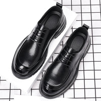Hollow Leather Shoes Men's Plus Size Low-top Business