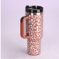 40 Oz Tumbler With Handle Straw Insulated, Stainless Steel Spill Proof Vacuum Coffee Cup Tumbler With Lid Tapered Mug Gifts For Valentine Lover Suitable For Car Gym Office Travel