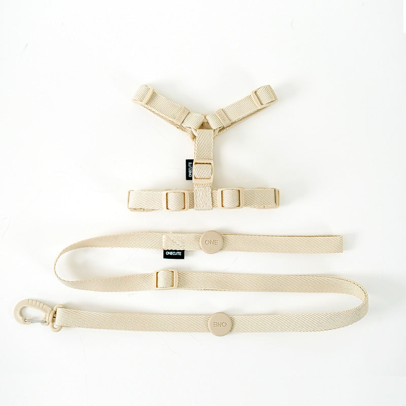 Korean Version Of Cat And Dog Pet Macaron H-type Collar Chest Back Lead Rope