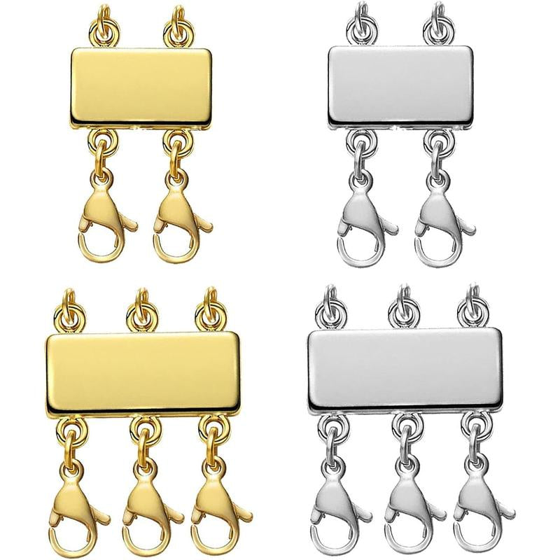 Necklace Layering Clasps Magnetic Slide Lock Clasp Necklace Connector Multi Strands Slide Tube Clasps