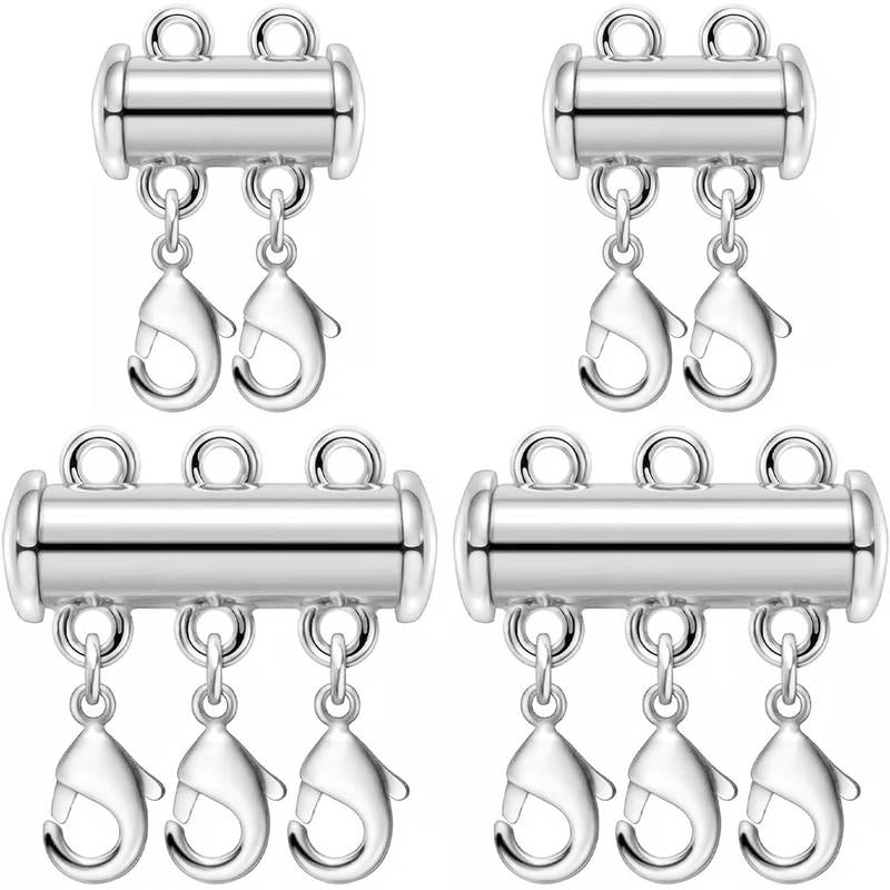 Necklace Layering Clasps Magnetic Slide Lock Clasp Necklace Connector Multi Strands Slide Tube Clasps