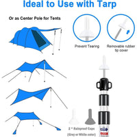 2x 230cm Tent Poles Telescopic Adjustable Awning Canopy Tarp Pole Support Rod UK