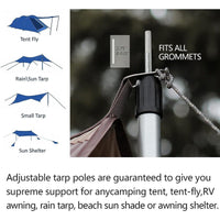 2x 230cm Tent Poles Telescopic Adjustable Awning Canopy Tarp Pole Support Rod UK