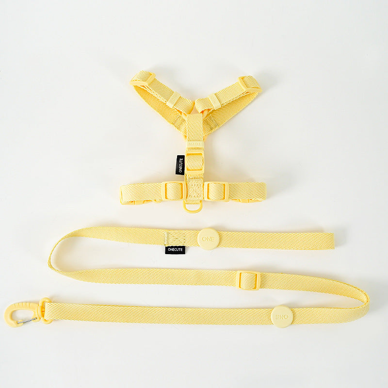 Korean Version Of Cat And Dog Pet Macaron H-type Collar Chest Back Lead Rope