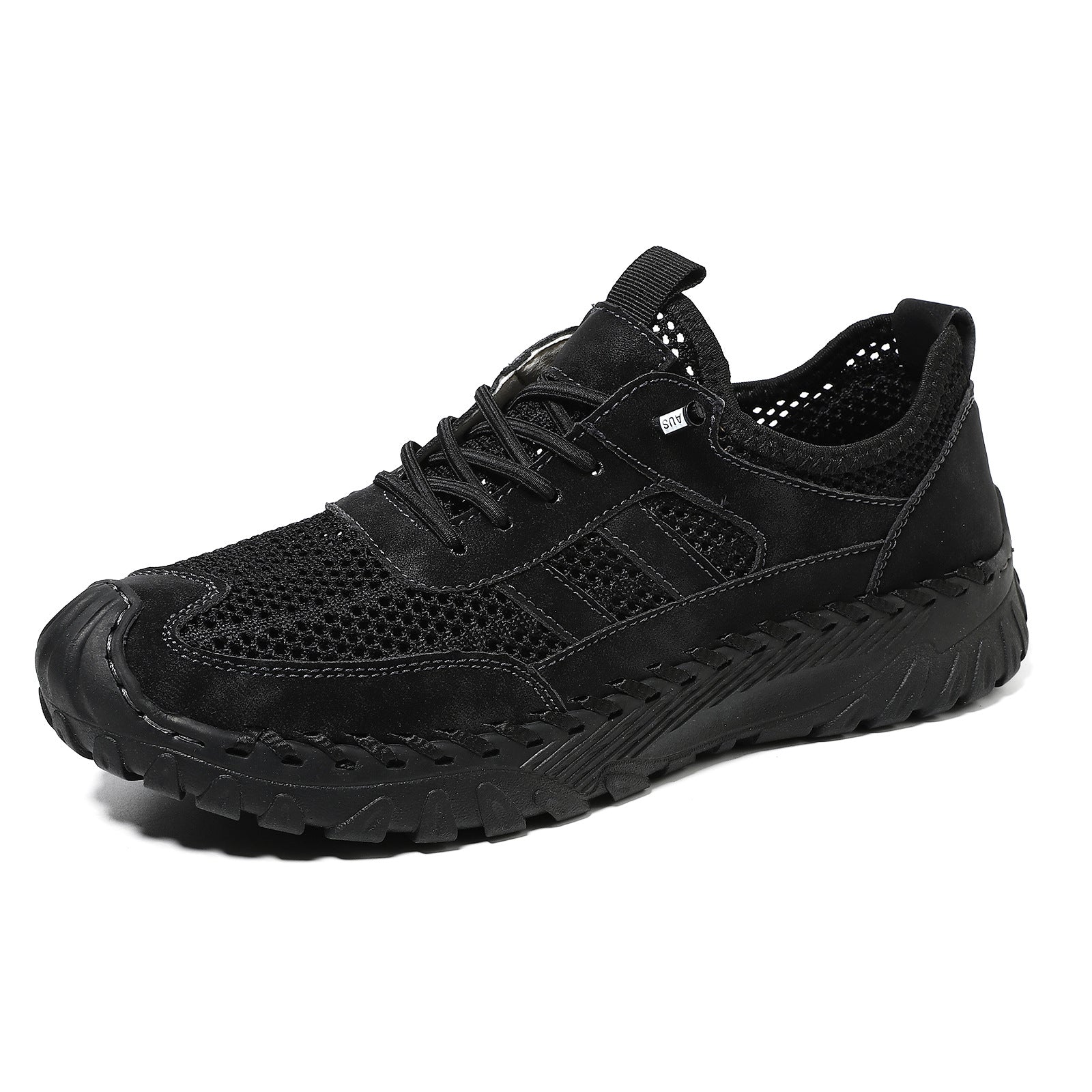 Plus Size Sewed Cowhide Mesh Korean Fashion Men's Shoes