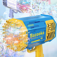 Bubble Gun Rocket 69 Holes Soap Bubbles Machine Gun Shape Automatic Blower With Light Toys For Kids Pomperos